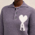 Ami off white adc alpaca blend knit polo jumper